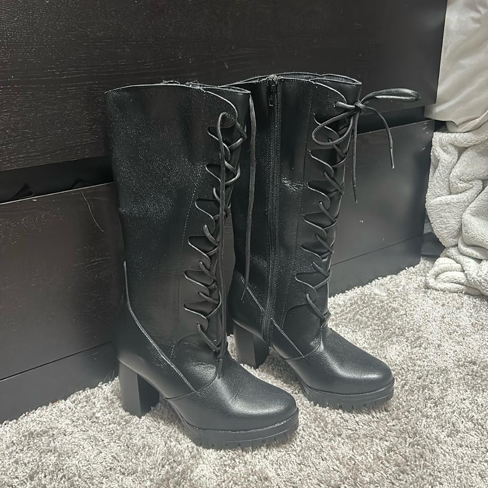 Tall black boot heels!